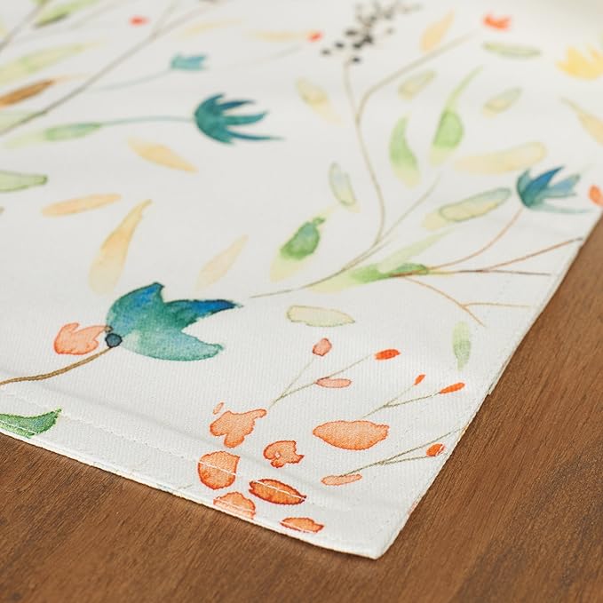 Maison d' Hermine Placemats Set of 2 100% Cotton Washable Cloth Place Mats, Reusable Table Mats for Kitchen Dining Decoration, Party, Wedding, Restaurant Spring/Summer (Colmar, 13" x 19")