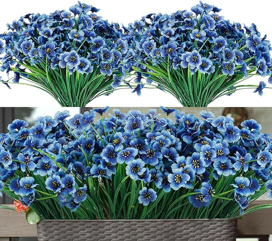 20 Bundles Artificial Flowers for Outdoors or Indoor Garden Home Decoration,No Fade Fake Flowers Faux Plants for Decoration Hanging Planters,Porch Window Box Garden Wedding Farmhouse Fake Plants