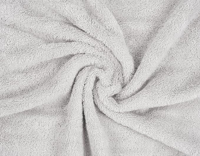 American Soft Linen Premium 3 Piece Towel Set, 1 Bath Towel 1 Hand Towel 1 Washcloth, 600 GSM 100% Cotton Turkish Towels for Bathroom, Silver Grey Towel Set