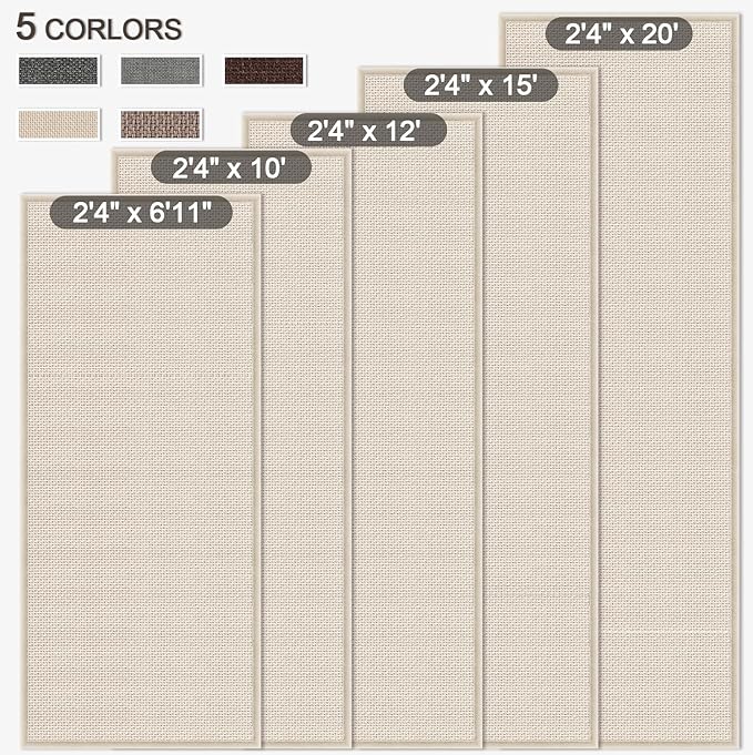 GOYLSER 10 ft Washable Runner Rug Jute Carpet Runner for Hallway, Non Slip Bath Rug Runner Mat, Beige Indoor Runner Rugs for Entryway