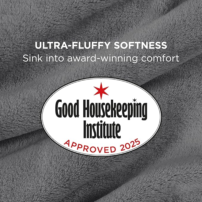 Bedsure GentleSoft Fleece Blanket Twin Size Grey - 300GSM Lightweight Plush Fuzzy Cozy Soft Warm Blanket for Bed, Sofa, Couch, Travel, Camping, 60x80 inches