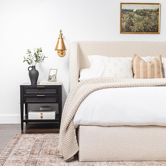 Luxurious Gift Set Textured Ceramic Vase 10 Inch with Olive Branches 22 Inch Tall Black Medium Vase Artificial Topiaries Fake Plants, Minimalist Shelf Decor, Neutral Home Office High End Gifting Decor