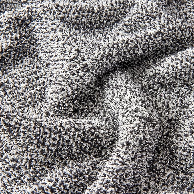 CozeCube Melange Blanket, Ultra Soft Black and White Throw Blanket, Warm Cozy Knit Fuzzy Plush Reversible Throw for Couch Bed Sofa, 50"x60"