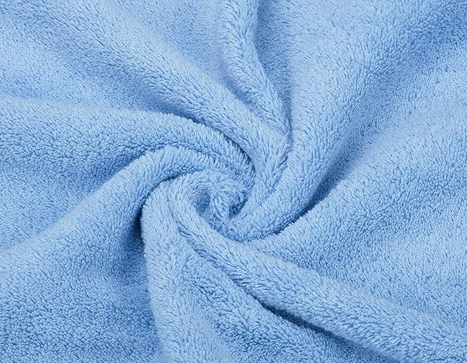American Soft Linen Premium 3 Piece Towel Set, 1 Bath Towel 1 Hand Towel 1 Washcloth, 600 GSM 100% Cotton Turkish Towels for Bathroom, Sky Blue Towel Set