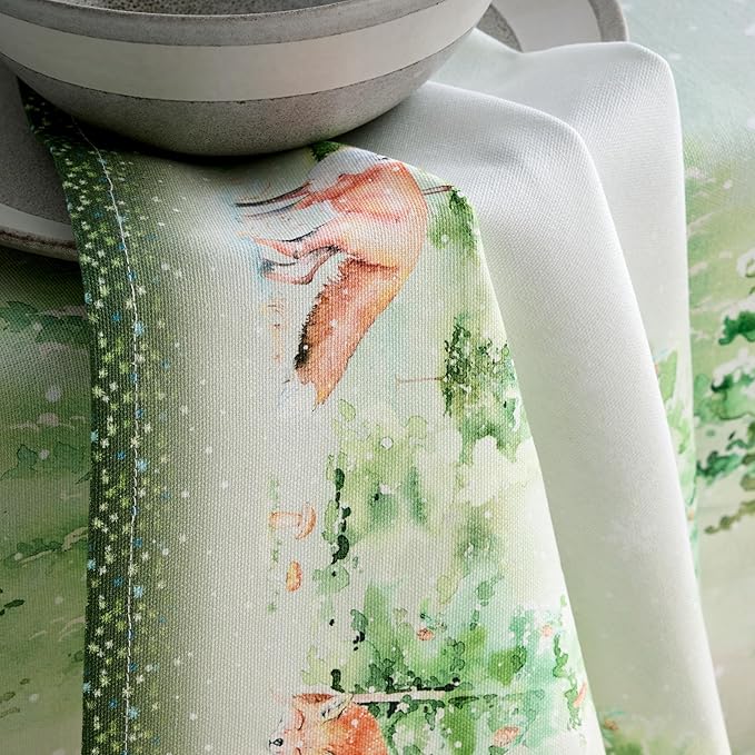 Maison d' Hermine Cloth Napkins Set of 4 100% Cotton Everyday Reusable Square Napkins Cloth Washable, Dinner, Party, Wedding, Restaurant (Winter Mornings, 20" x 20")