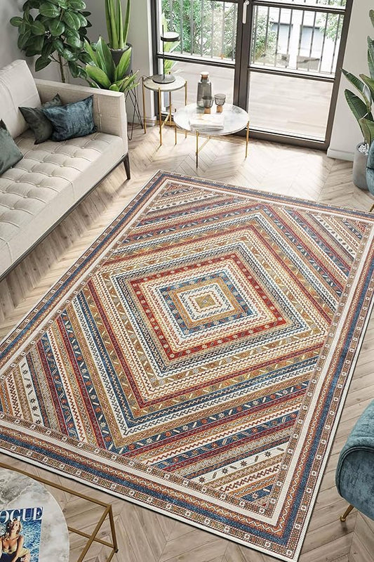 Keen Home Design 3x5 Rug - Machine Washable Entry Rug with Non-Slip Backing, Ideal for Enteryway, Kitchen, Bathroom, Laundry Room - Vintage, Easy Clean, Durable, Low Pile Rug - (3' x 5')