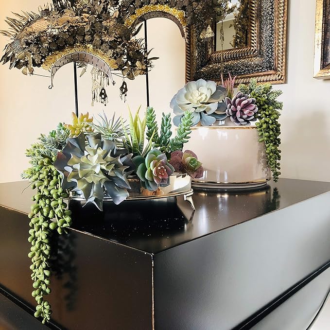 Artificial Succulents - 15 Pack - Premium Unpotted Succulent Plants Artificial - Realistic Textured Succulents - Fake Succulent Plants for DIY - Feaux Faux Cactus Plant Bulk