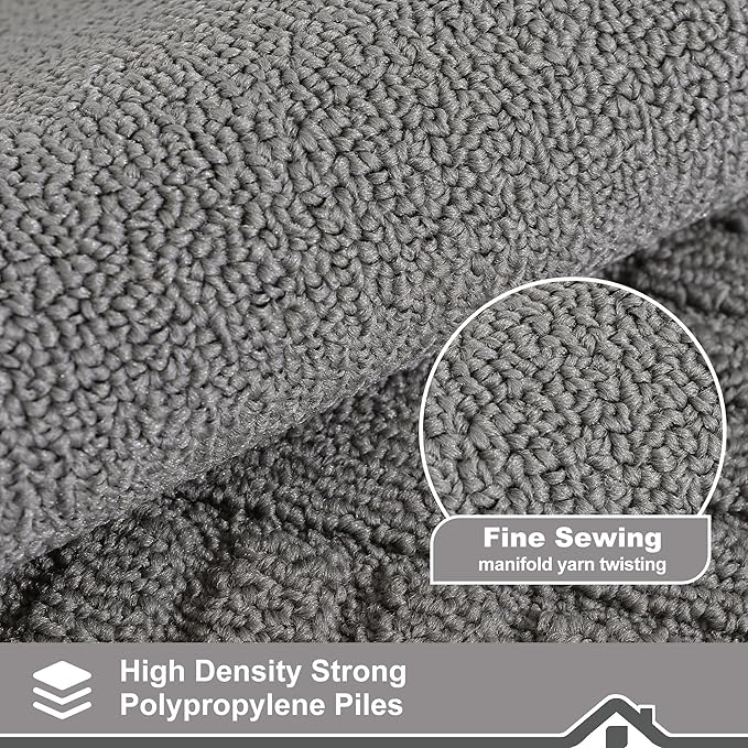 BEQHAUSE-Kitchen-Rugs-Washable-Kitchen-Mats-for-Floor Non-Slip Kitchen Mat Absorbent Kitchen Floor Mat with TPR Non Skid Backing,Grey,20”x30”