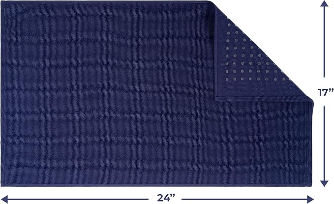 Cotton Paradise 100% Cotton Non Slip Bath Mats for Bathroom, 17x24 inch Soft Absorbent Quick Dry Machine Washable Floor Bath Mat, Navy Blue