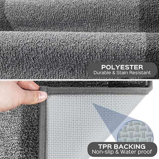 Machine Washable Kitchen Rug 24" x 70", Non Slip Kitchen Mat for Floor, Absorbent Entrance Runner Rug for Bedroom, Hallway, Bathroom, Door (Roll Packing)