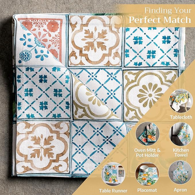 Maison d' Hermine Cloth Napkins Set of 4 100% Cotton Everyday Reusable Square Napkins Cloth Washable, Dinner, Party, Wedding, Restaurant, Spring/Summer (Agrume, 20" x 20")