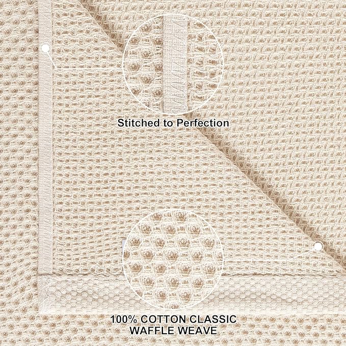 Homaxy 100% Cotton Kitchen Towels and Dishcloths Set, 12 x 12 Inches and 13 x 28 Inches, Set of 10 Bulk Kitchen Towels Set, Ultra Soft Absorbent Dish Cloths for Washing Dishes, Beige
