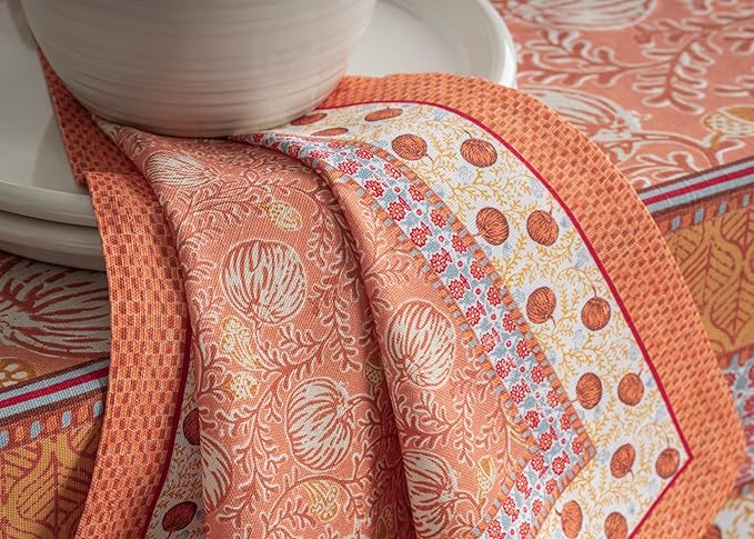 Maison d' Hermine Cloth Napkins Set of 4 100% Cotton Everyday Reusable Square Napkins Cloth Washable, Dinner, Party, Wedding, Restaurant (Harvest Festival, 20" x 20")