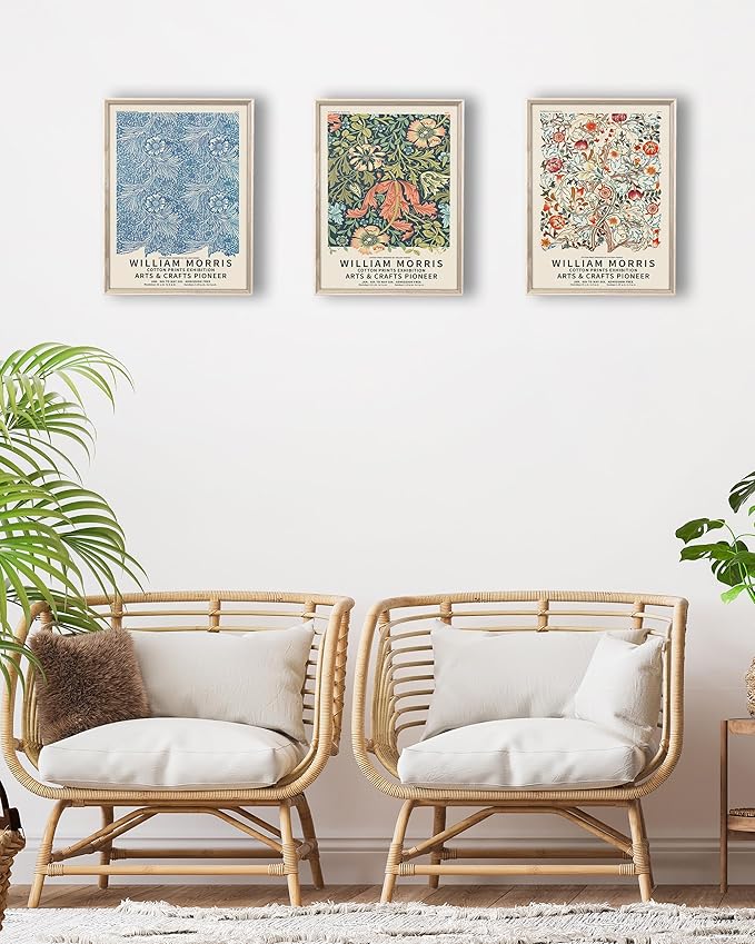 UPWOIGH 12x16 Oak Wood Picture Frame - 12x16 Large Minimalist Poster Frame, 45-Degree Flat Frame, Natural Beige Deep-Set 12"x16" Wooden Frame for Wall Art, Photos, and Prints (Set of 3)