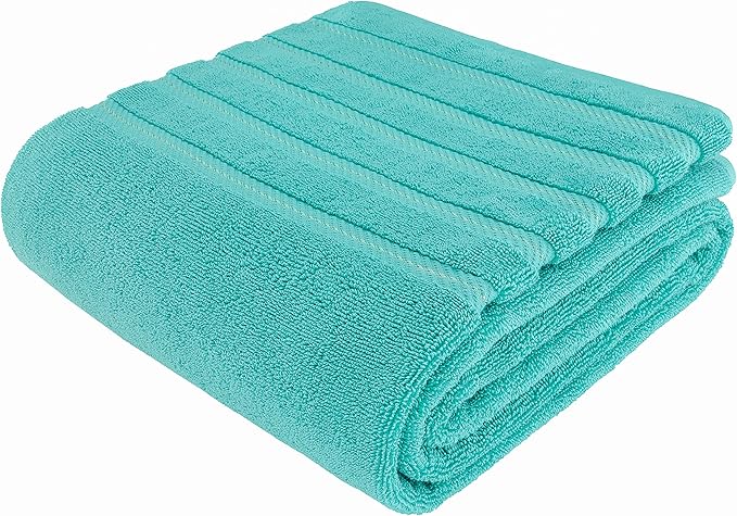 American Soft Linen 35x70 Jumbo Large Bath Towels, 600 GSM 100% Cotton Turkish Bath Sheet, Oversized Luxury Bath Towels for Bathroom Beach and Pool, Turquoise