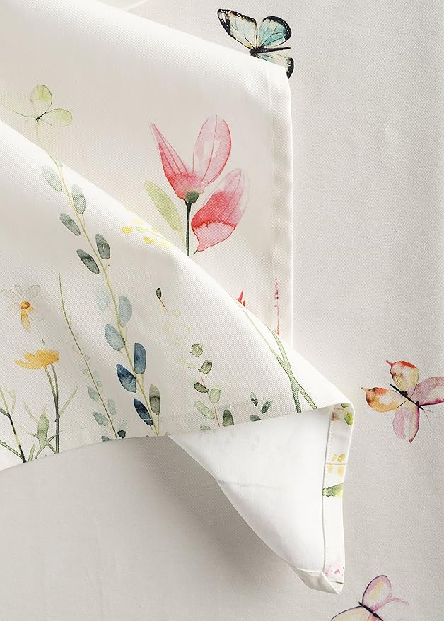 Maison d' Hermine Cloth Napkins Set of 4 100% Cotton Everyday Reusable Square Napkins Cloth Washable, Dinner, Party, Wedding, Restaurant, Spring/Summer (Botanical Fresh, 20" x 20")