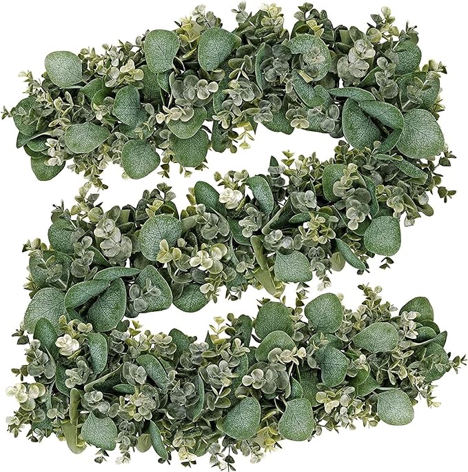 FLORLAB 6.2 Ft Long Faux Eucalyptus Greenery - Wedding Arch Summer Decor - Lambs Ear & Magnolia Garland