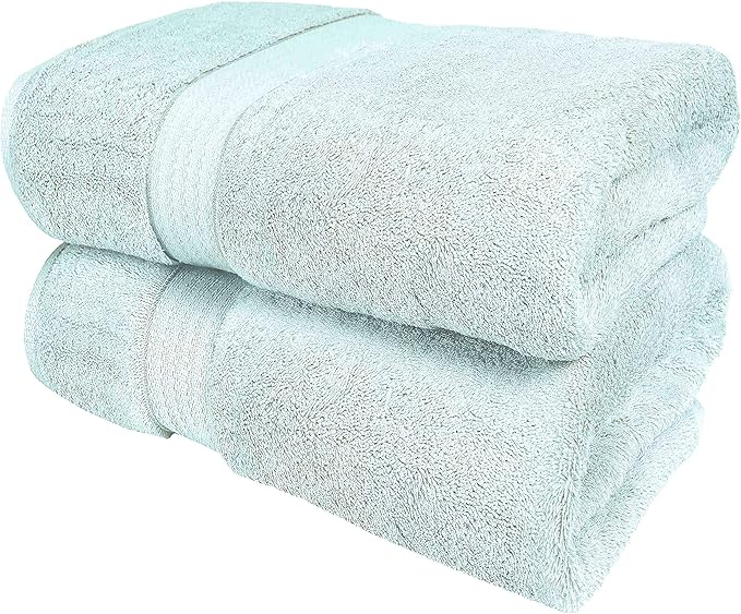 GLAMBURG 700 GSM Premium Oversized Extra Large Cotton Bath Sheet 35x70-100% Combed Cotton - Luxury Hotel & Spa Quality - Durable Ultra Soft Highly Absorbent - Sea Green