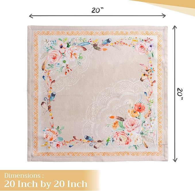 Maison d' Hermine Cloth Napkins Set of 4 100% Cotton Everyday Reusable Square Napkins Cloth Washable, Dinner, Party, Wedding, Restaurant, Spring/Summer (Ibiza - Beige, 20" x 20")