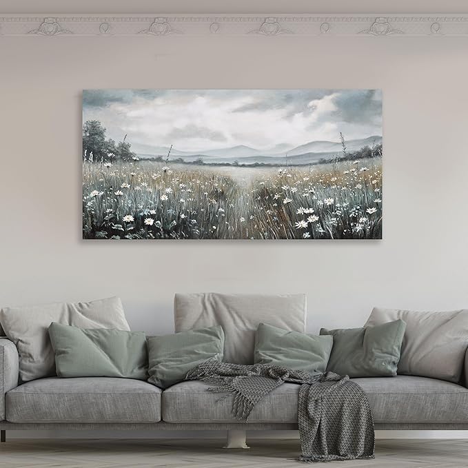 Glvzygy Canvas Wall Art Vintage Wall Decor Classical Painting Canvas Prints Vintage Floral Wall Art for Home Room Bathroom Decor Living and Office Home Decor 29"x58"