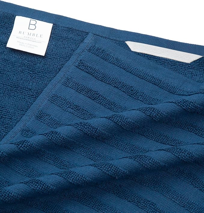 Premium Kitchen Towels (20”x 28”, 6 Pack) | Large Solid Cotton Hand Towels | 400 GSM | Highly Absorbent Dish Cloths with Hanging Loop | Blue