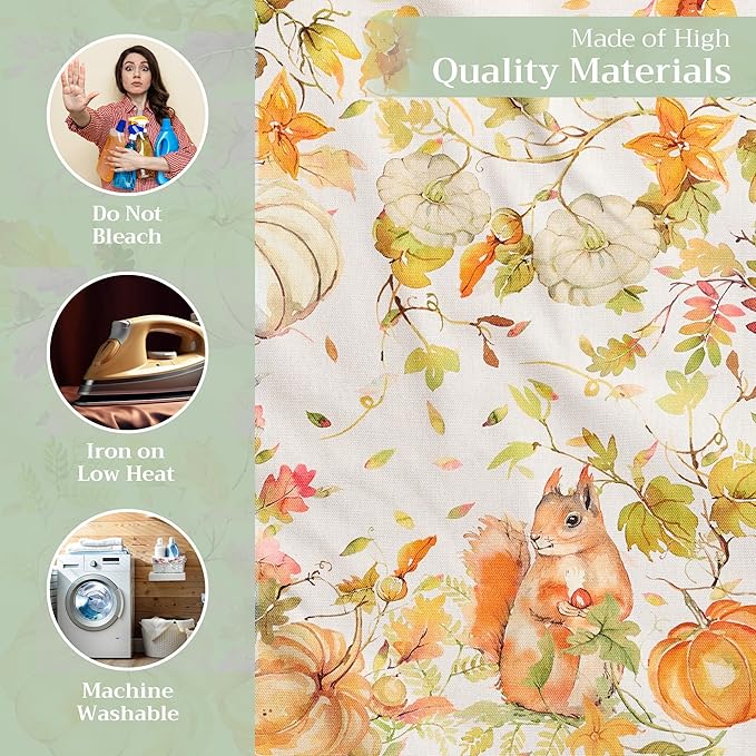 Maison d' Hermine Cloth Napkins Set of 4 100% Cotton Everyday Reusable Square Napkins Cloth Washable, Dinner, Party, Wedding, Restaurant (Pumpkin Passion, 20" x 20")