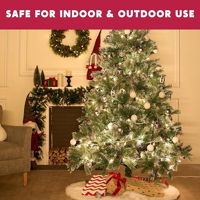 Joiedomi Christmas String Lights Indoor,300(3x100) Mini Warm Fairy Light,64.5FT Lighting Decor for Patio Dorm Classroom Bedroom Holiday Wedding Party Garland Birthday Festival,White Wire