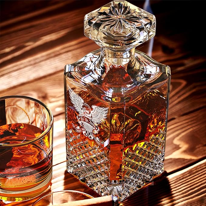 FURSARCAR Retired Gifts for Men Dad, Whiskey Decanter Set with 2 Glasses, Cool Fathers Birthday Present from Daughter Son, Christmas Retirement Gift Liquor Decanter Sets for Man