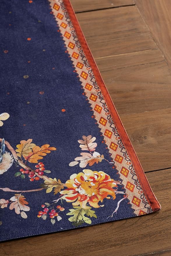 Maison d' Hermine Placemats Set of 4 100% Cotton Washable Cloth Place Mats, Reusable Table Mats for Kitchen Dining Decoration, Party, Wedding, Restaurant (Kelim - Infinity, 13" x 19")