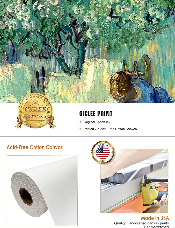 DECORARTS - First Steps, after Millet. Vincent Van Gogh Reproductions. Giclee Print for Wall Decor. 24x30