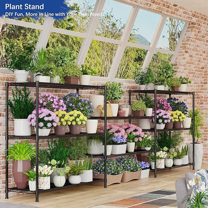 Heavy Duty Shelving, 72.2" H Garage Shelving Unit with Leveling Feet, 4-Tier Adjustable Garage Storage Shelves Metal Rack, Industrial Shelving for Warehaouse Storage, 60" W x 24" D x 72.2" H, Black