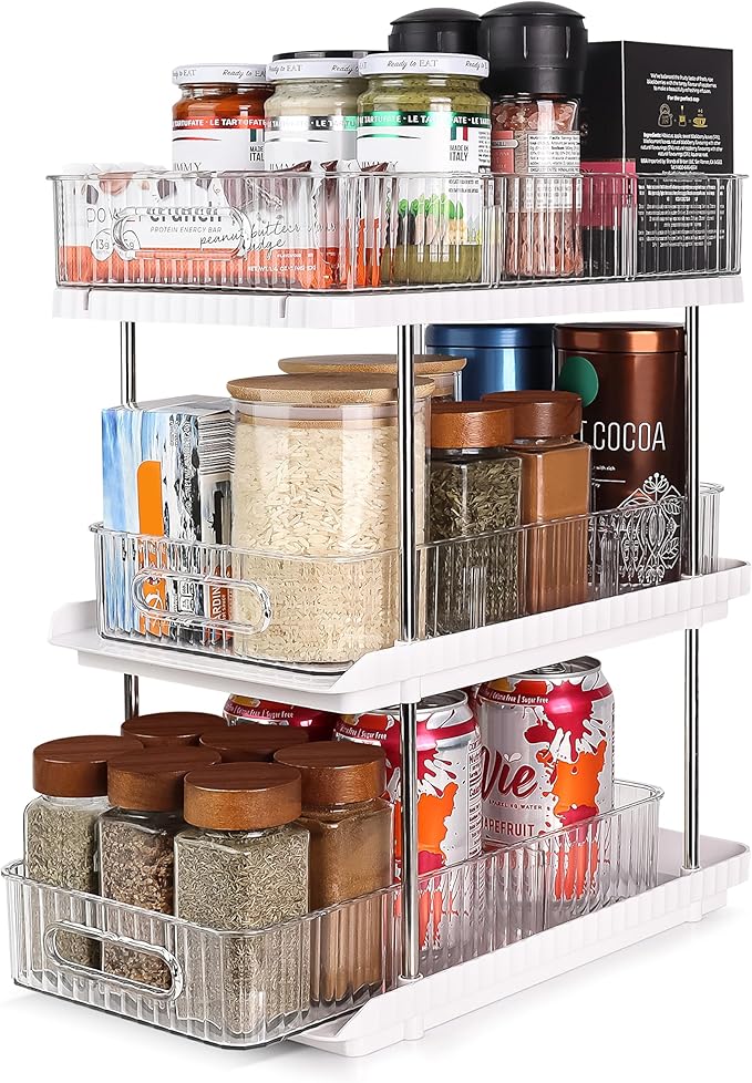 3-Tier Under Sink Organizer – Pull-Out Storage for Kitchen & Bathroom – Under Bathroom Sink Organizer, Under Sink Organizer Storage, Under Cabinet Storage Organizer