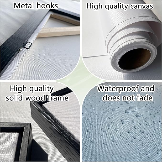 QZQCBLC Large Canvas Wall Art, Black and White Cow Pictures Artwork Abstract Modern Funny Western Wall Decor for Living room Bedroom kitchen Home Office Framed Painting 24x48 IN