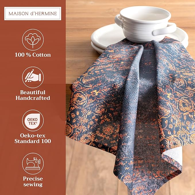 Maison d' Hermine Cloth Napkins Set of 4 100% Cotton Everyday Reusable Square Napkins Cloth Washable, Dinner, Party, Wedding, Restaurant (Imperfection, 20" x 20")
