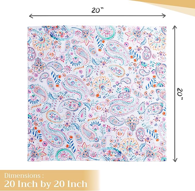 Maison d' Hermine Cloth Napkins Set of 4 100% Cotton Everyday Reusable Square Napkins Cloth Washable, Dinner, Party, Wedding, Restaurant, Spring/Summer (Indian Floral, 20" x 20")