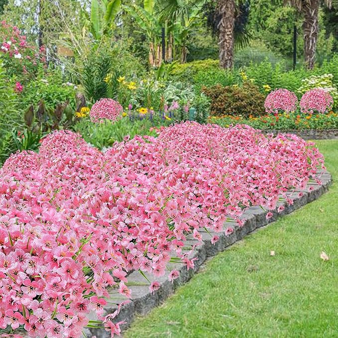 2 Pcs Artificial Hanging Flowers Fake Mums for Outdoor Fall Decorations, UV Resistant Fake Hanging Plants Faux Silk Daisy Flowers for Home Outside Garden Porch Planter Decor (Yellow)