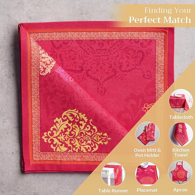 Maison d' Hermine Cloth Napkins Set of 4 100% Cotton Everyday Reusable Square Napkins Cloth Washable, Dinner, Party, Wedding, Restaurant (Versailles, 20" x 20")