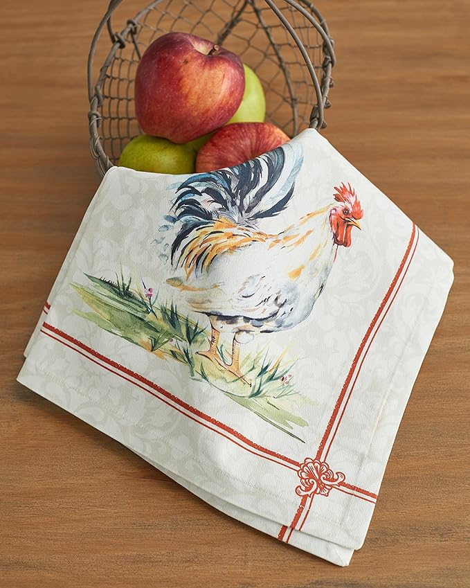 Maison d' Hermine Cloth Napkins Set of 4 100% Cotton Everyday Reusable Square Napkins Cloth Washable, Dinner, Party, Wedding, Restaurant, Spring/Summer (Campagne, 20" x 20")