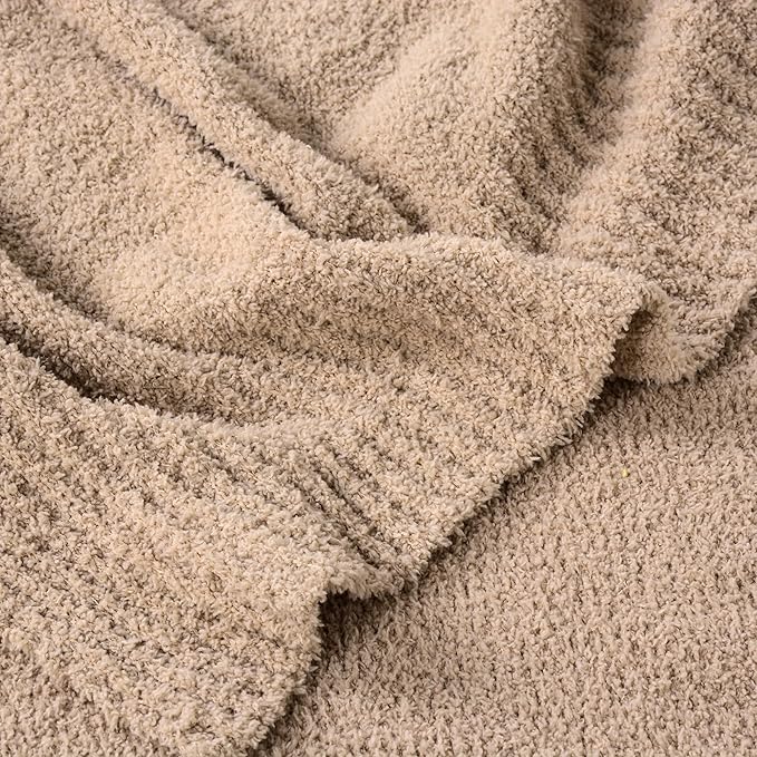JOOJA Cream White Blanket Warm Queen Size Fuzzy Knitted Blanket, Oversized Luxury Bed Blankets, Soft Queen Blanket for Bed, Lightweight Plush Blanket Queen Size for Cozy Nights (Dusty Rose, 90x90)