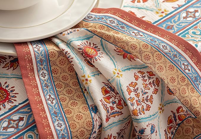 Maison d' Hermine Cloth Napkins Set of 4 100% Cotton Everyday Reusable Square Napkins Cloth Washable, Dinner, Party, Wedding, Restaurant (Romane, 20" x 20")