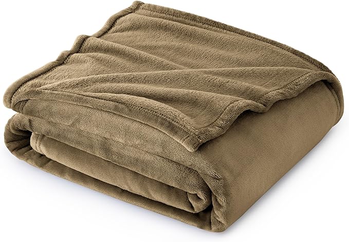 Bedsure GentleSoft Fleece Throw Blanket Camel - 300GSM Blankets for Couch, Sofa, Bed, Soft Lightweight Plush Cozy Throws for Toddlers, 50x60 inches