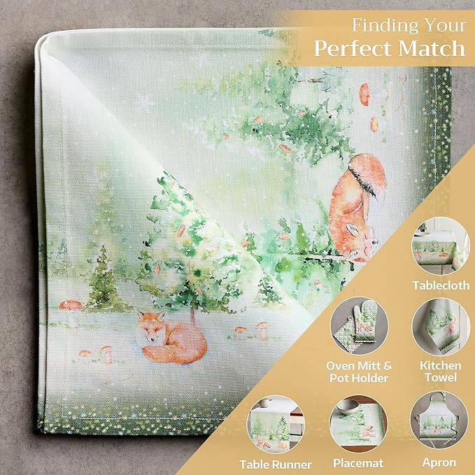 Maison d' Hermine Cloth Napkins Set of 4 100% Cotton Everyday Reusable Square Napkins Cloth Washable, Dinner, Party, Wedding, Restaurant (Winter Mornings, 20" x 20")