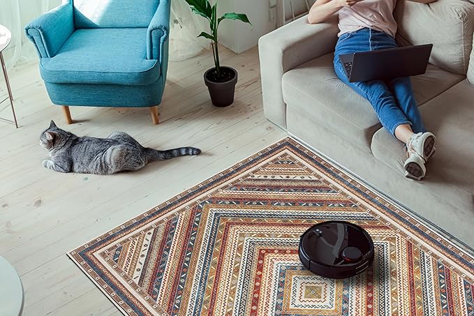 Keen Home Design 2x3 Rug - Machine Washable Entry Rug with Non-Slip Backing, Ideal for Enteryway, Kitchen, Bathroom, Laundry Room - Vintage, Easy Clean, Durable, Low Pile Rug - (2' x 3')