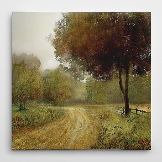 Wexford Home Country Road Gallery Wrapped Canvas Wall Art, 40x40