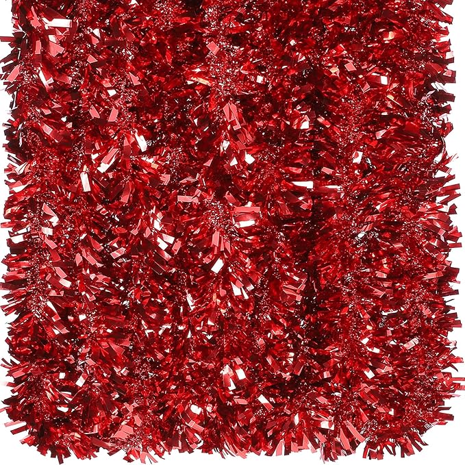 Dingion 59 Feet Christmas Tinsel Garland Metallic Twist Ornaments Hanging Glitter Xmas Garland for Christmas Tree Indoor Outdoor Decoration Party Supplies