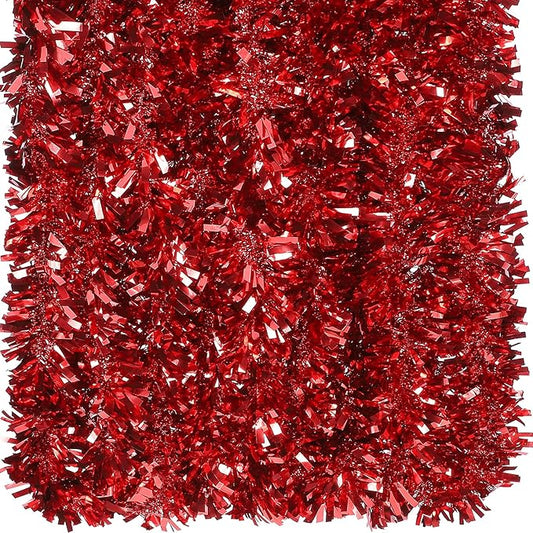 Dingion 59 Feet Christmas Tinsel Garland Metallic Twist Ornaments Hanging Glitter Xmas Garland for Christmas Tree Indoor Outdoor Decoration Party Supplies