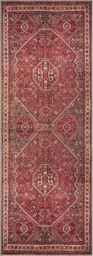 Keen Home Design 2x10 Rug - Machine Washable Runner Rug with Non-Slip Backing, Ideal for Hallway, Entryway, Kitchen, Laundry Room - Vintage, Easy Clean, Durable, Low Pile - (2'6" x 10')