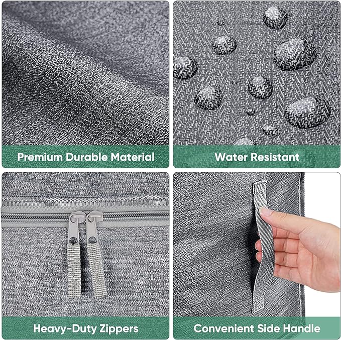 BALEINE 2-Pack Oversized Moving Bags with Reinforced Handles, Heavy-Duty Storage Tote for Clothes, Moving Supplies (Winter Grey, 2-Pack)