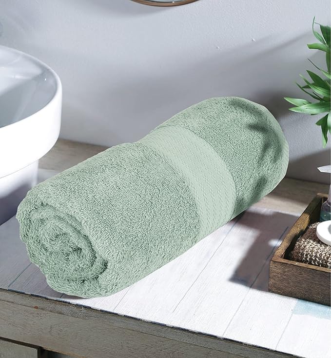GLAMBURG Premium Cotton Oversized 2 Pack Bath Sheet 35x70-100% Pure Cotton - Ideal for Everyday use - Ultra Soft & Highly Absorbent - Machine Washable – Sea Green