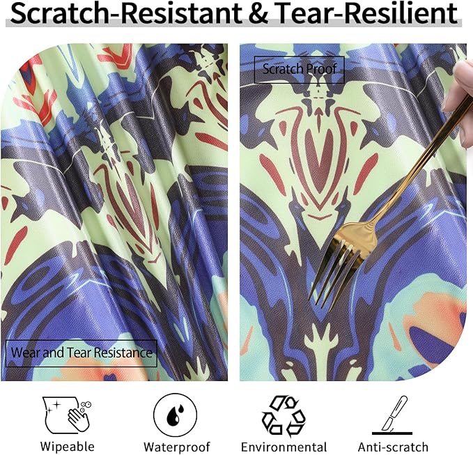 Fitted Mandala Round Tablecloth Waterproof Patio Table Cloths for 45-54" Tables Travel Vacation Camper Accessories Outdoor Road Trip Must Haves New Home Living Room House Decorations